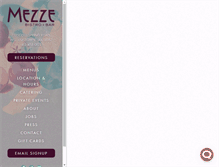 Tablet Screenshot of mezzerestaurant.com